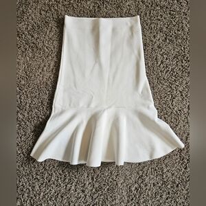 BCBGMaxAzria White Midi Flare Skirt